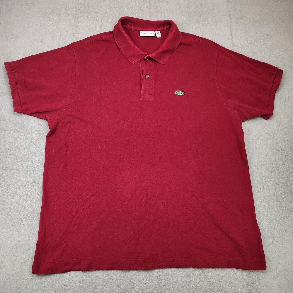 Lacoste Polo Shirt Men's Size 8 3XL Red Short Sleeve Classic Fit Pique Alligator